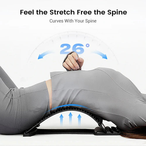 3-in-1 Magnetic Therapy Lumbar Back Stretcher with Acupressure Massage