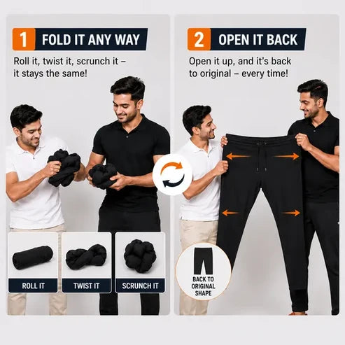 Premium Men's High Stretch Lycra Pants Combo (Black + Grey)