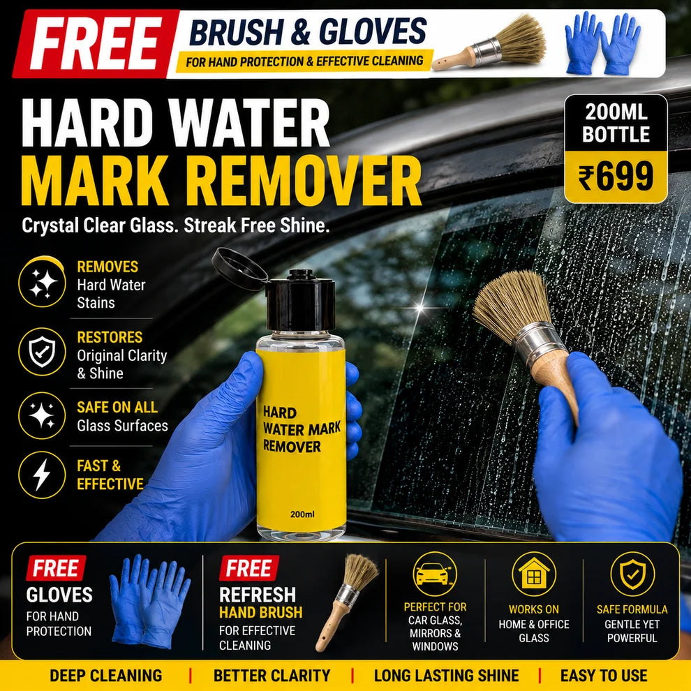 Hard Water Mark Remover for Glass | 200ML | Car Glass, Mirror, Windows & More