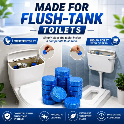 Automatic Toilet Cleaner Tablets – 70 Pcs | Flush Tank Cleaning Tablets for Fresh & Hygienic Toilet | Long-Lasting Freshness